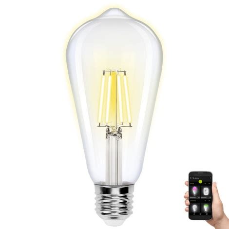 Dimmbare LED Glühbirne FILAMENT ST64 E27 6W 230V 2700 6500K Wi Fi