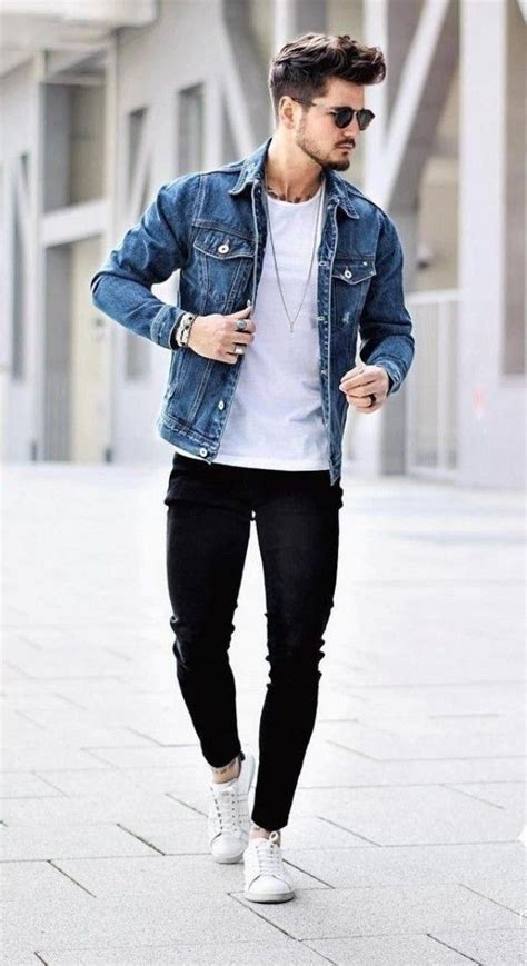 Denim Jacket Outfits Men Mens Casual Outfits Summer Denim Jacket Men Outfit Fashion Suits