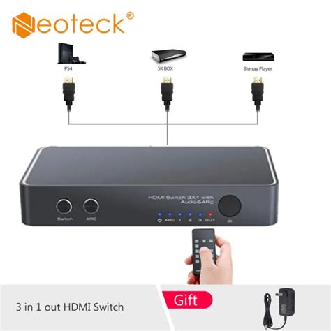 Neoteck Port Hdmi Switch With Audio Extractor Switcher Optical