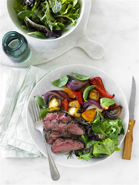 Rosemary Lamb Rump With Balsamic Roasted Vegetables And Haloumi Recipe