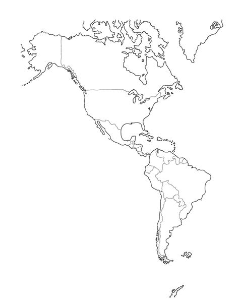 Mapa De America En Blanco Y Negro Imagui