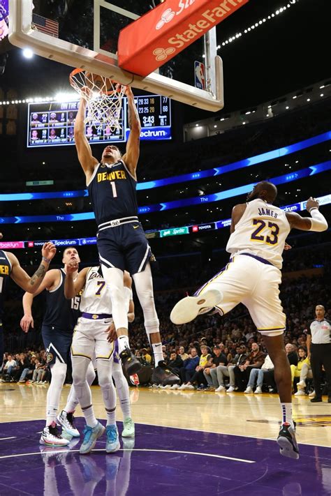 Denver Nuggets Forward Michael Porter Jr 1 Dunks Against Los Angeles