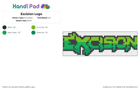 Excision Logo Fuse Bead Pattern - Kandi Pad | Kandi Patterns, Fuse Bead ...