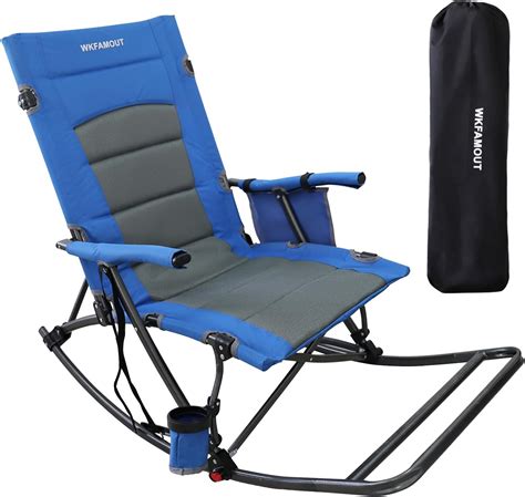 Amazon WKFAMOUT Folding Rocking Camping Chair With Foot Rest