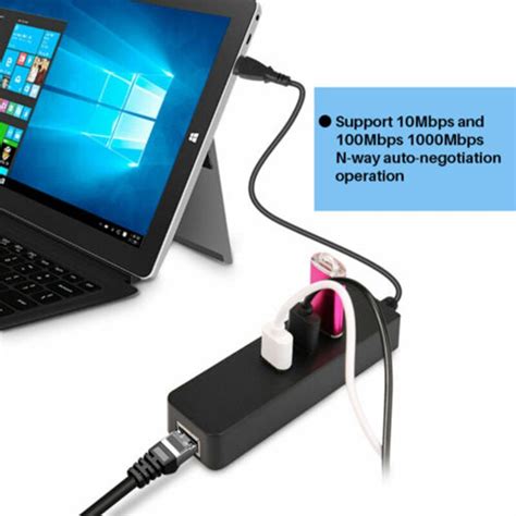 3 Poorten Usb 3 0 Hub Gigabit Ethernet Lan RJ45 Netwerk Adapter