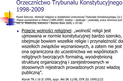 Konstytucyjna zasada wolności sumienia i wyznania religii i jej