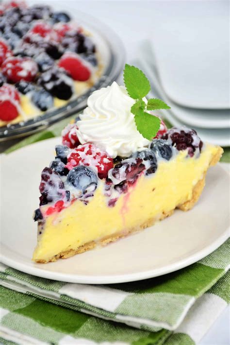 EASY No Bake Triple Berry Cream Pie Recipe - Life Love Liz