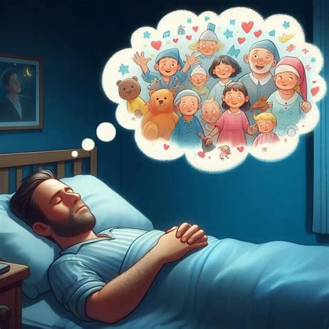 Premium Photo | A man sleeping in a bed dreaming childhood