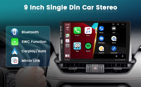 Hikity Din Autoradio Carplay Met Inch Scherm Android Auto Mirror