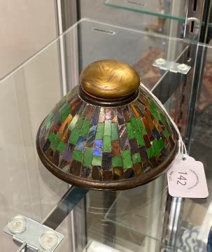 Rare Tiffany Studios New York Favrile Mosaic Glass Inkwell Cottone