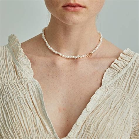 Freshwater Pearl Chokerdainty Pearl Necklacebaroque Etsy