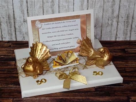 Geldgeschenk Zur Goldenen Hochzeit Tauben Etsy Geschenke Zur