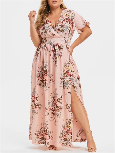 Plus Size Floral Maxi Dress Women Fashion