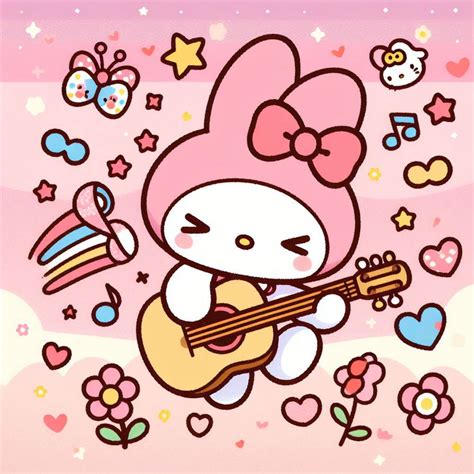 My Melody Play Guitar Cute (AI Drawing) by Cuddlesnam on DeviantArt