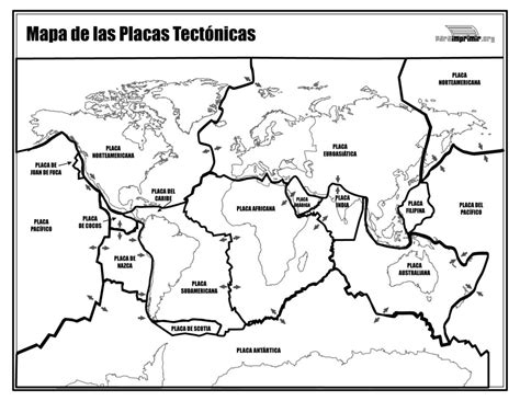 Mapas De Placas TectÓnicas Para Descargar E Imprimir Ciencias De La Tierra Mapas Y