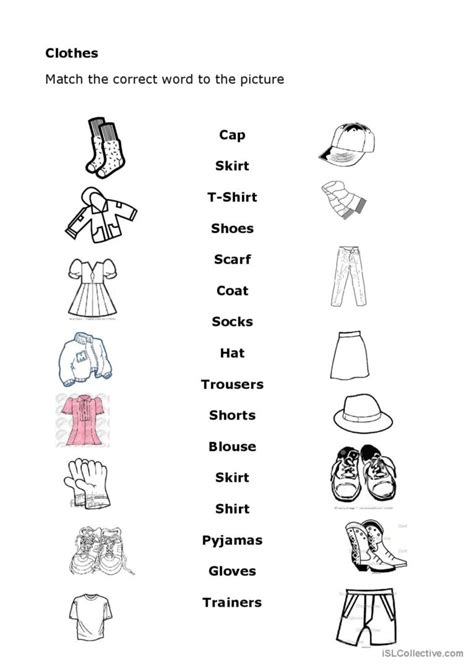 Clothes English Esl Worksheets Pdf And Doc