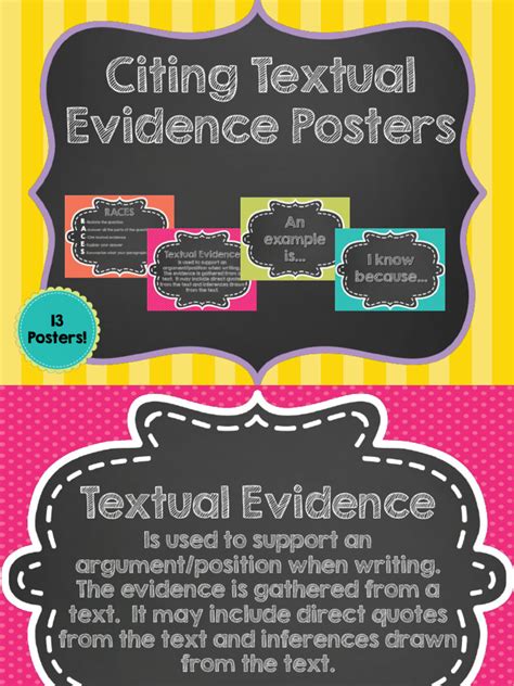 Citing Textual Evidence Posters Pdf