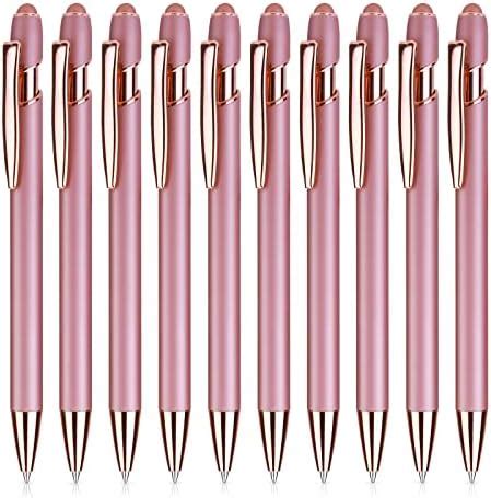 TIESOME 10Stück Rose Gold Kugelschreiber mit Stylusspitze 1 0 mm 2 in