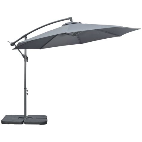 Outsunny 3 M Garden Parasol Sun Shade Banana Umbrella Cantilever With