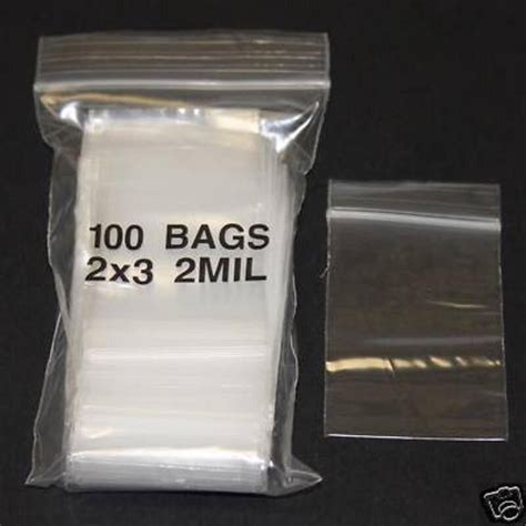 Plastic Bag 2x3 Zip Lock Clear Small Poly Mini 100 Bags Ebay