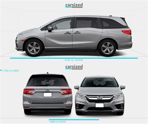 Honda Odyssey 2017-2021 Dimensions Side View