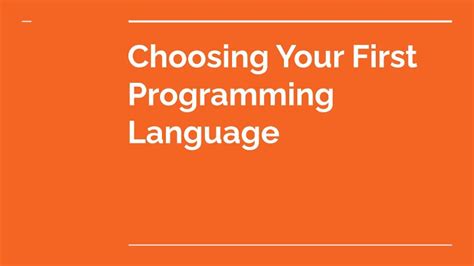 Choosing Your First Programming Language 2021