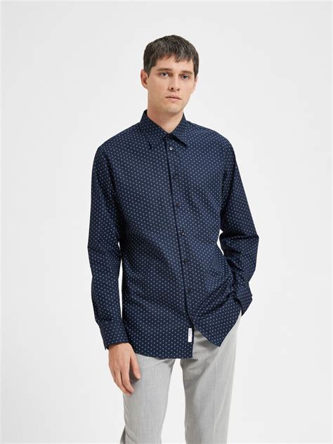 Buy Selected Homme Ethan Aop Shirt Sky Captain Scandinavian Fashion Store