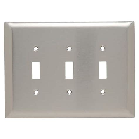 Legrand Pass And Seymour 302 304 S S 3 Gang 3 Toggle Oversized Wall Plate Stainless Steel 1 Pack