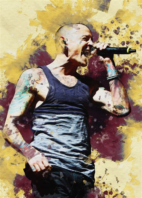 Smudge Chester Bennington Poster Picture Metal Print Paint By The