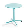 Ensemble Table De Jardin Ronde Et Chaises En M Tal Turquoise