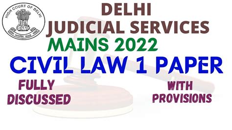 Djs Mains Civil Law Paper Delhi Judicial Services Mains