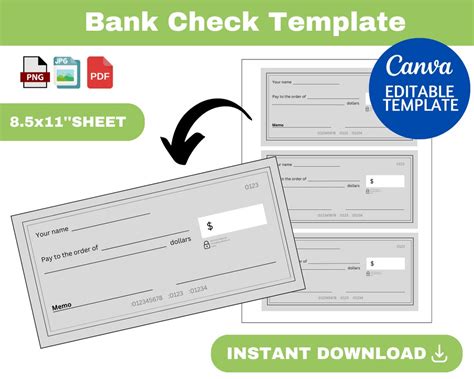 Bank Check Template Money Check Template Customizable Check Templates