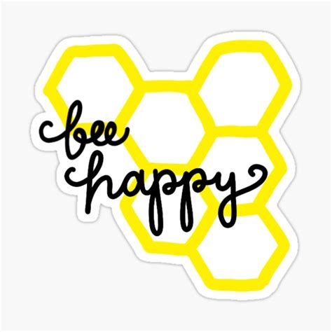 "Bee Happy Sticker" Sticker by DCBstickers | Redbubble