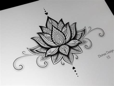 Lotus Mandala Tattoo Design And Stenciltemplate Descarga Etsy México