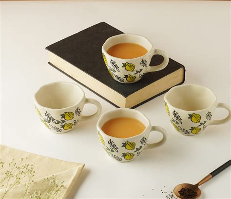 Buy Bohemia Handpainted Ceramic Tea Cup Set Of Online In India At