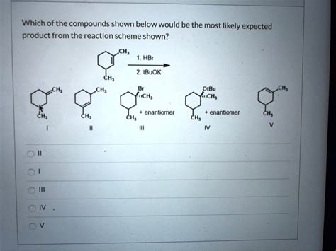 Solved Which Of The Compounds Shown Below Would Be The Most Likely