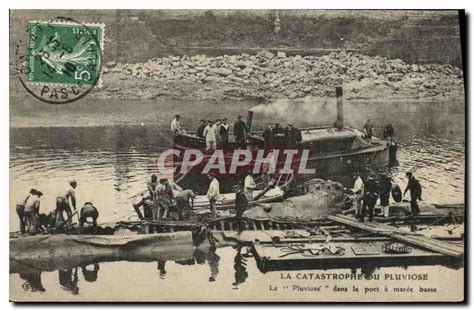 Carte Postale Ancienne Bateau Guerre Catastrophe Du Pluviose Le