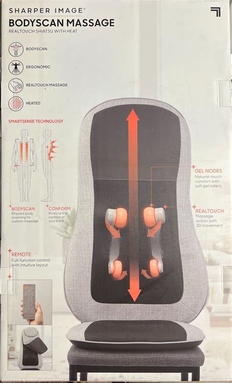 Sharper Image Smartsense Shiatsu Realtouch Chair Pad Soothing Heat Neck Back Ebay