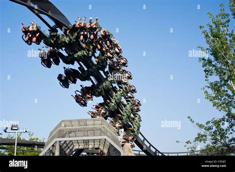 Raptor Roller Coaster Ride In Gardaland Italy Stock Photo Alamy