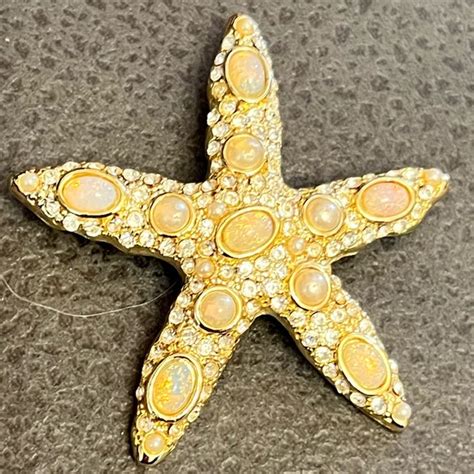 Danecraft Jewelry Vintage 99s Danecraft Starfish Golf Tone Brooch