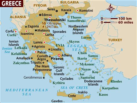 Greece maps - basic maps of Greece showing the mainland of Greece and