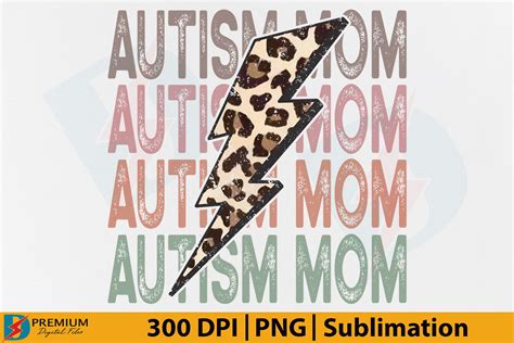 Autism Mom Png Mama Leopard Lightning Graphic By Premium Digital Files