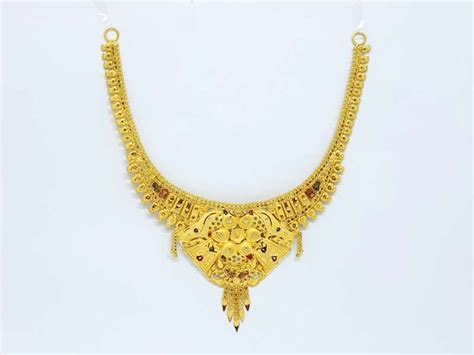 Light Weight Gold Necklace Design 18kt Welcome To Rani Alankar