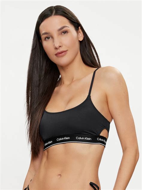 Calvin Klein Swimwear Góra od bikini KW0KW02425 Czarny Modivo pl