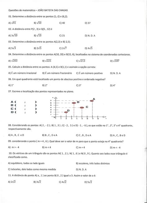 Questoes Sobre Geometria Analitica - Questoes Sobre Geometria Analitica - FDPLEARN