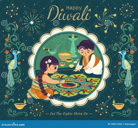 Lovely Diwali Illustration Stock Vector Illustration Of Culture