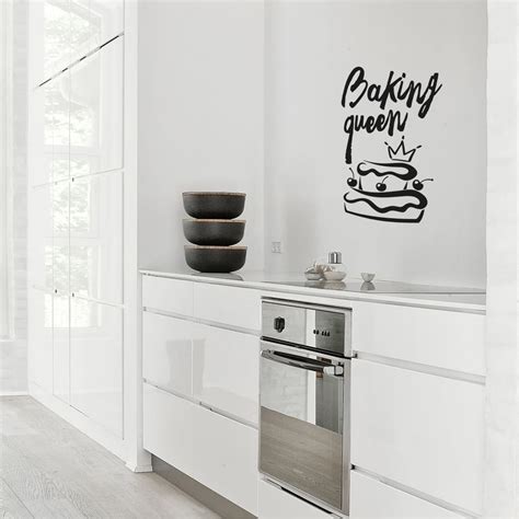 Baking Queen Sign - Kitchen Quotes Wall Art Vinyl Decal - 28" X 18 ...