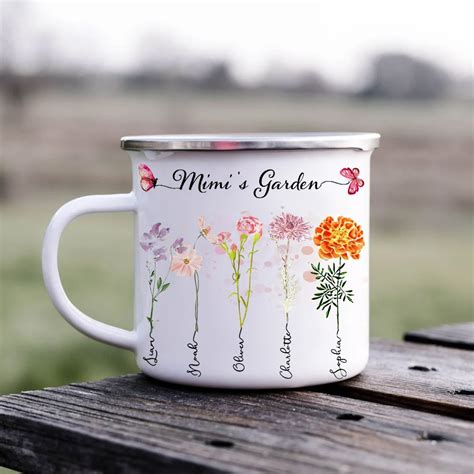 Personalized Birth Flower Mug Mothers Day Ts