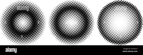 Halftone Spheres Set Semitone Dotted Globes Comic Texture Circles