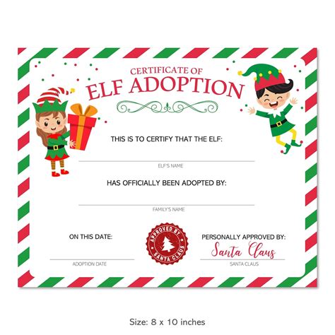 Printable Elf Certificate of Adoption Elf Adoption Letter | Etsy